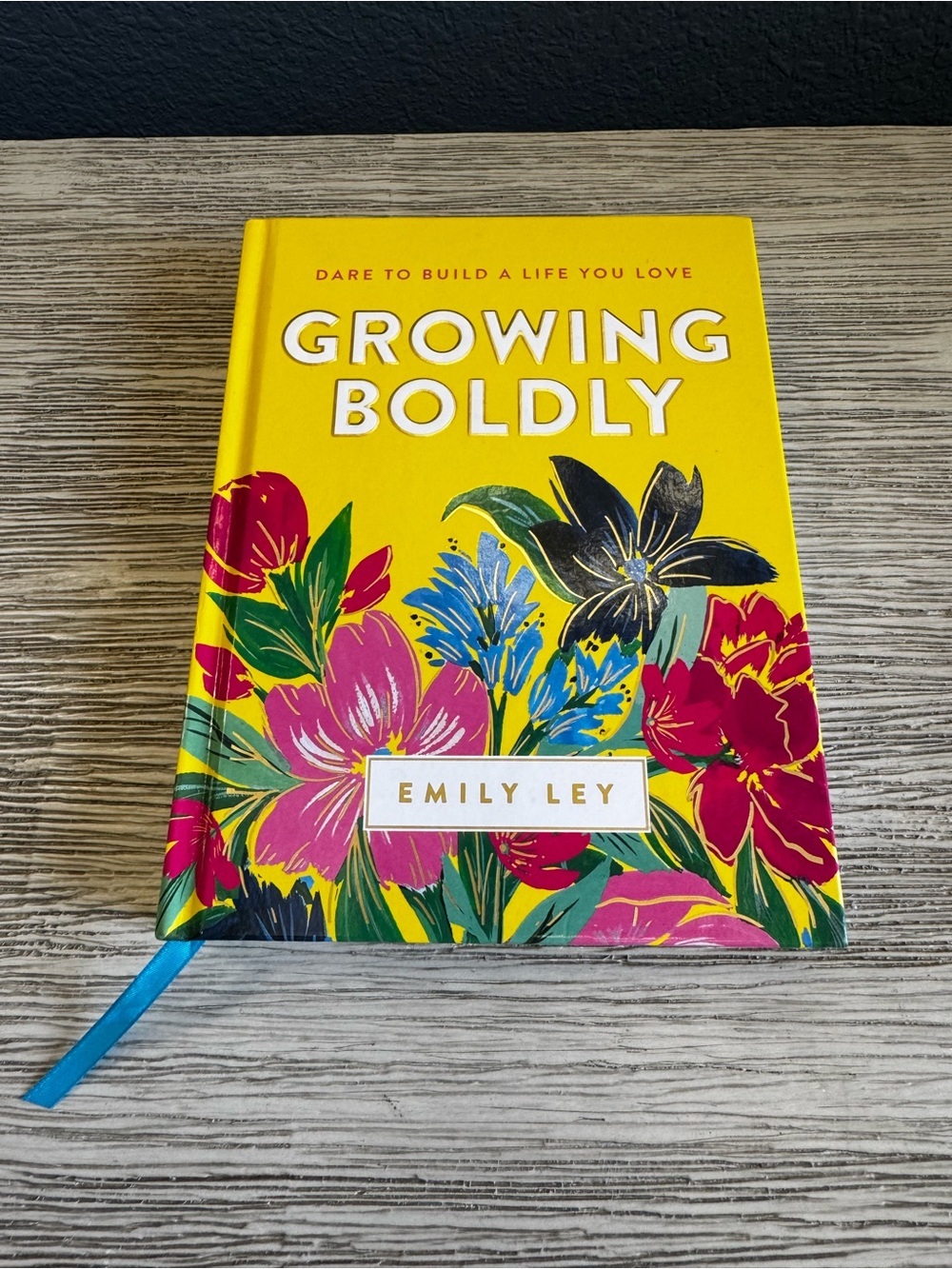🆕 Growing Boldly by Emily Ley - Yellow Floral Hardcover Book/Journal